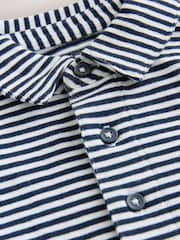 Navy/White Stripe Short Sleeve Polo Shirt (3mths-7yrs) - Image 6 of 7