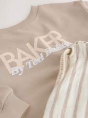 Baker by Ted Baker Stone Sweatshirt and Striped Trousers Set - Image 10 of 12