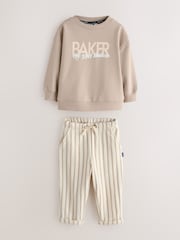 Baker by Ted Baker Stone Sweatshirt and Striped Trousers Set - Image 7 of 12