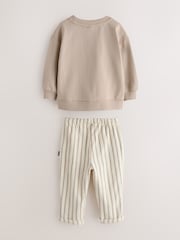 Baker by Ted Baker Stone Sweatshirt and Striped Trousers Set - Image 8 of 12