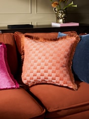 Orange 50 x 50cm Lenny Jacquard Cushion - Image 1 of 2
