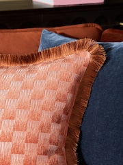 Orange 50 x 50cm Lenny Jacquard Cushion - Image 2 of 2