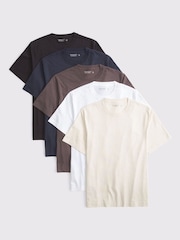 Abercrombie & Fitch Multi Coloured Classic Crew Neck T-Shirts 5 Pack - Image 1 of 1