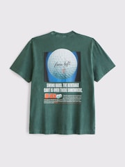 Abercrombie & Fitch Green Golf Graphic Back Print T-Shirt - صورة 2 من 2