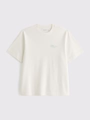 أبيض - Abercrombie & Fitch Sports Back Graphic Print Crew Neck T-Shirt - صورة 1 من 2