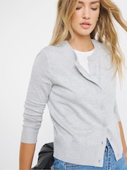Simply Be Grey Crew Neck Cardigan - Image 2 of 4