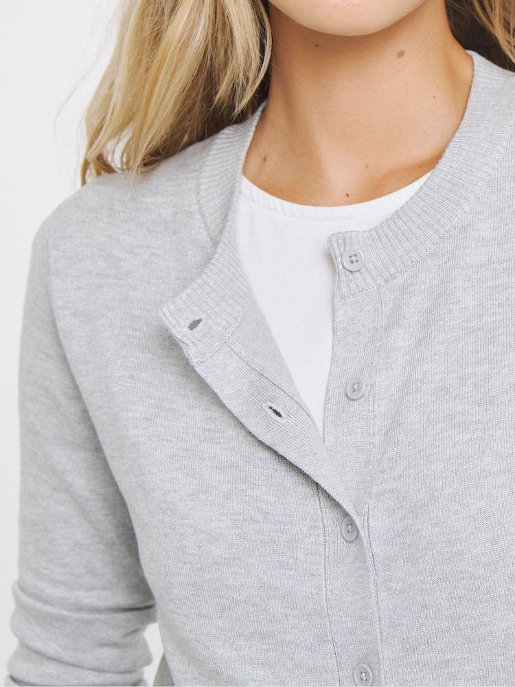 Simply Be Grey Crew Neck Cardigan - Image 4 of 4 Simply Be Grey Crew Neck Cardigan - Image 4 of 4