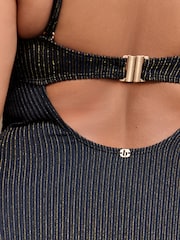 B by Ted Baker Bandeau Black Swimsuit with Branded Hardware and Tummy Control - Bild 4 von 5