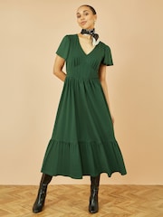 Yumi Cotton Jersey V-Neck Midi Dress - Imagem 2 de 5