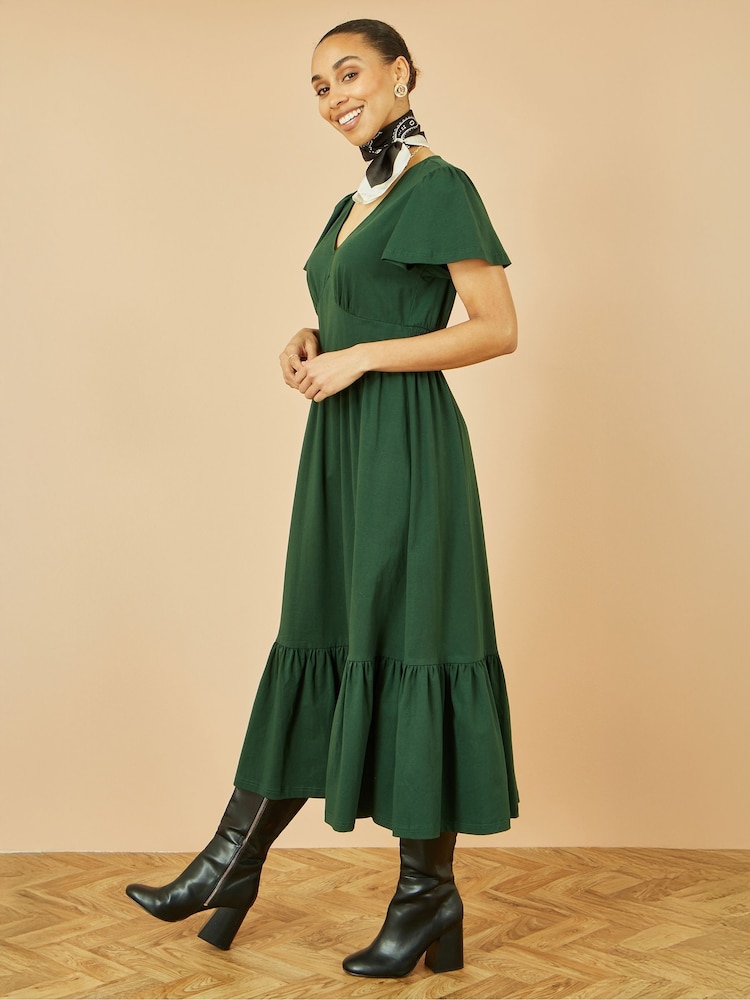 Yumi Cotton Jersey V-Neck Midi Dress - Imagem 5 de 5