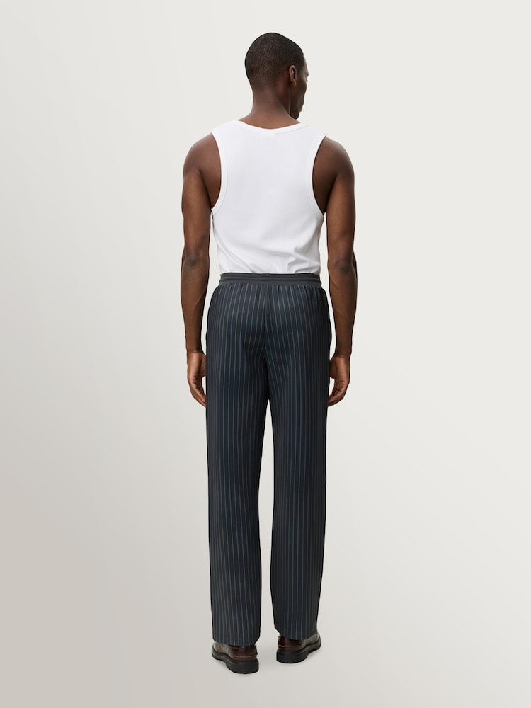 Les Deux Grey Ballier Pinstripe Casual Trousers - Image 2 of 7 Les Deux Grey Ballier Pinstripe Casual Trousers - Image 2 of 7