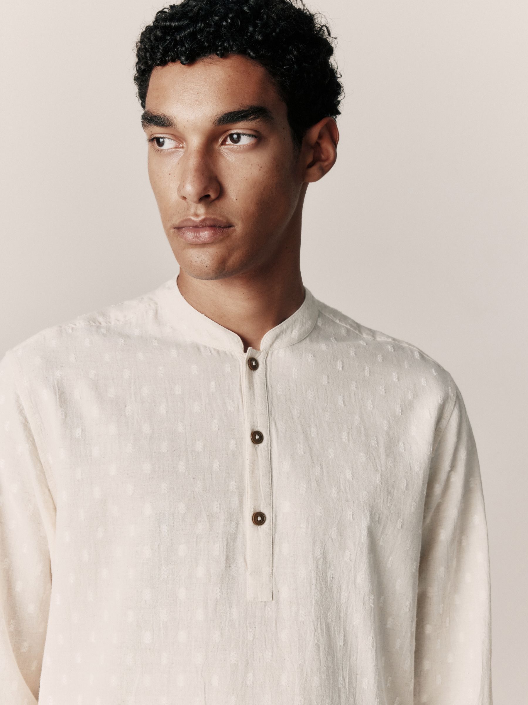 Buy Natural Dobby Jacquard Kurta Shirt from Next Serbia
