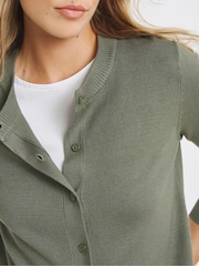 Simply Be Green Crew Neck Cardigan - Image 3 of 4