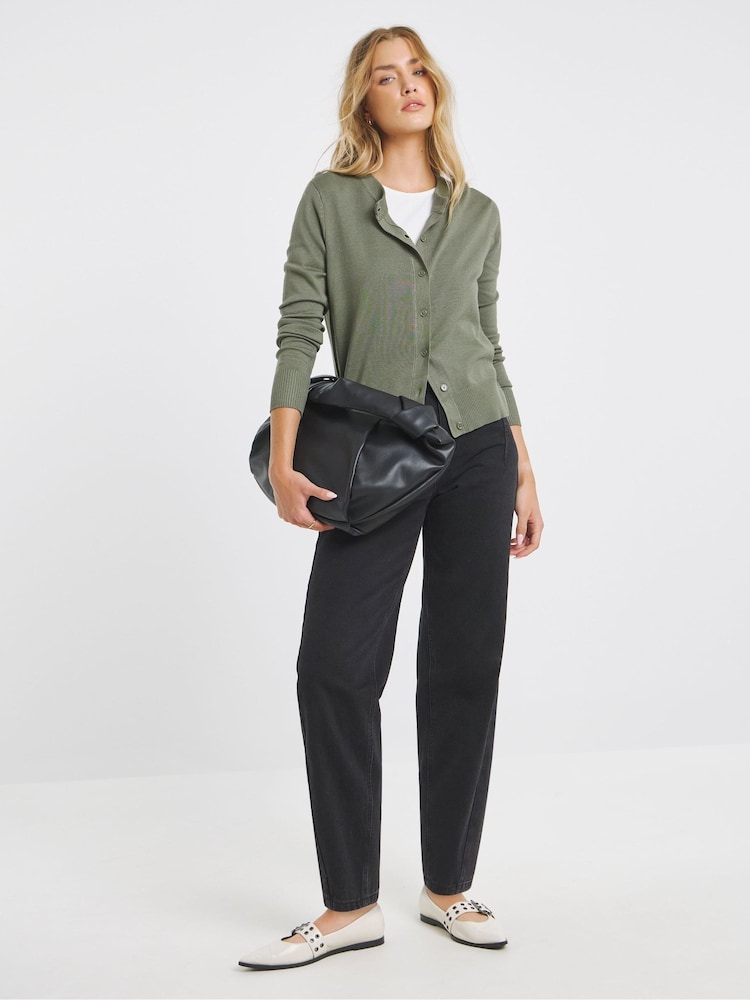 Simply Be Green Crew Neck Cardigan - Image 4 of 4
