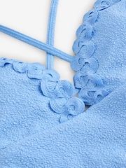 B by Ted Baker Plunge Blue Swimsuit with Tummy Control - Image 8 of 9