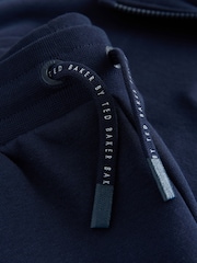 Baker by Ted Baker Navy Oversized Funnel Zip Neck Sweatshirt and Joggers Set - Image 3 of 7