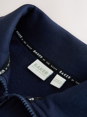 Baker by Ted Baker Navy Oversized Funnel Zip Neck Sweatshirt and Joggers Set - Image 7 of 7