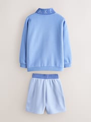 Baker by Ted Baker Blue Colourblock Funnel Neck Sweatshirt and Shorts Set - Image 9 of 14