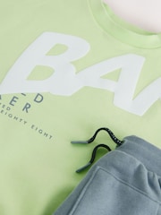 Baker by Ted Baker Lime Green/Grey Oversized Sweatshirt and Shorts Set - Image 4 of 8
