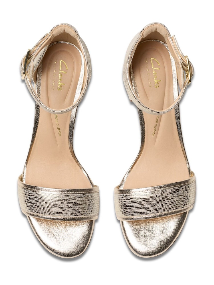 Clarks Gold Ezoria Mae Sandals - Image 1 of 7