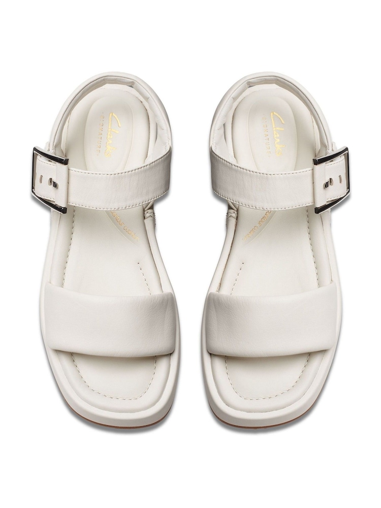 Clarks White Alda Strap Sandals - Image 1 of 7