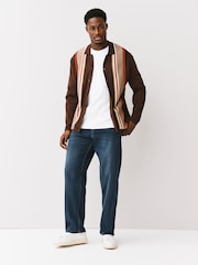 Blue/Black Relaxed Fit Comfort Stretch Jeans - Image 2 of 5