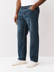 Blue/Black Relaxed Fit Comfort Stretch Jeans - Image 3 of 5