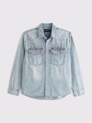 Azul - Abercrombie & Fitch Button-Up Shirt - Imagem 7 de 7