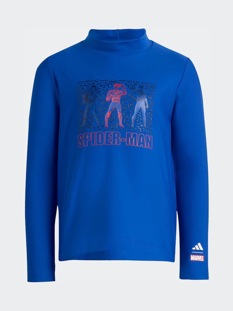 adidas Blue Marvel Spider-Man Rashguard Swim Top - Image 1 of 5