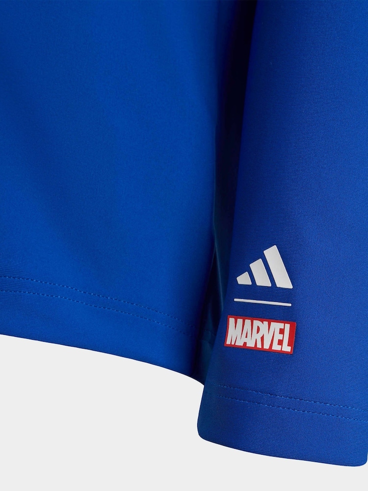 adidas Blue Marvel Spider-Man Rashguard Swim Top - Image 5 of 5