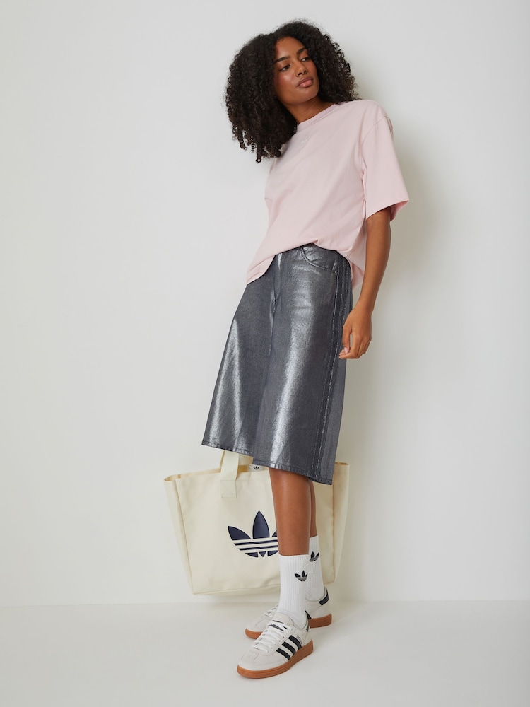 adidas Originals Grey Firebird Jort D Shorts - Image 2 of 5