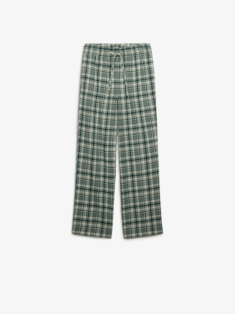 Superdry Green Check Cotton Check Elastic Trousers - Image 3 of 3