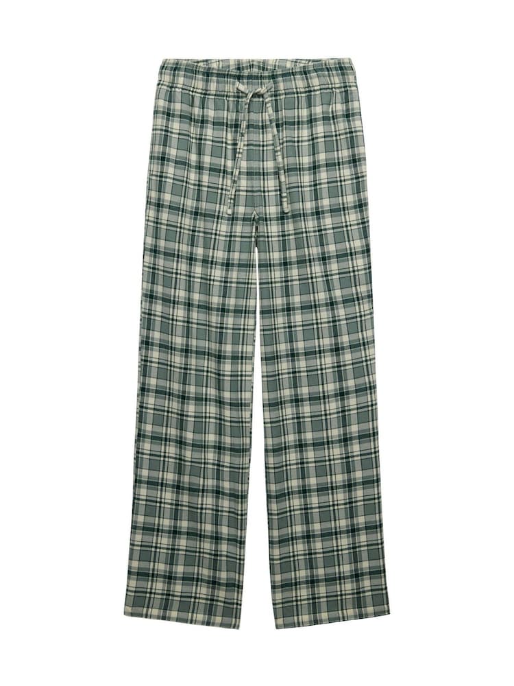 Superdry Green Check Cotton Check Elastic Trousers - Image 2 of 3