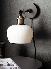 Rockett St George Black Antique Vintage Glass Plug In Wall Light - Image 4 of 7