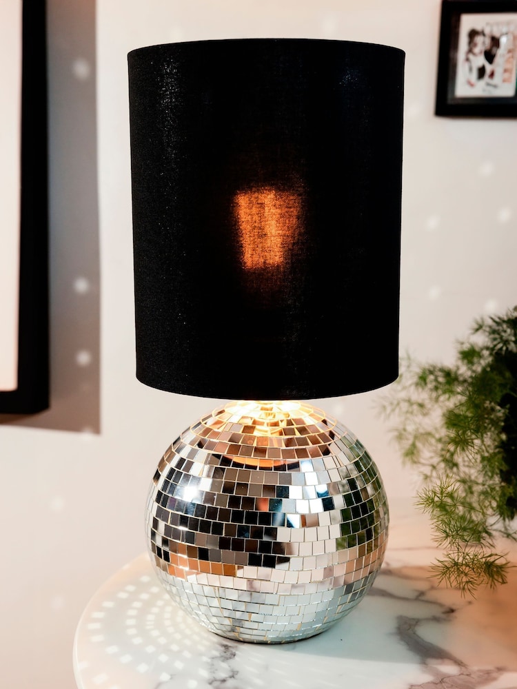 Rockett St George Silver Disco Ball Table Lamp - Image 1 of 5