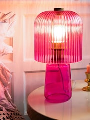 Rockett St George Hot Pink Seventies Glass Table Lamp - Image 1 of 5