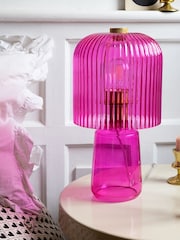 Rockett St George Hot Pink Seventies Glass Table Lamp - Image 2 of 5
