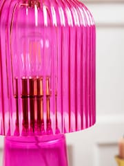 Rockett St George Hot Pink Seventies Glass Table Lamp - Image 5 of 5