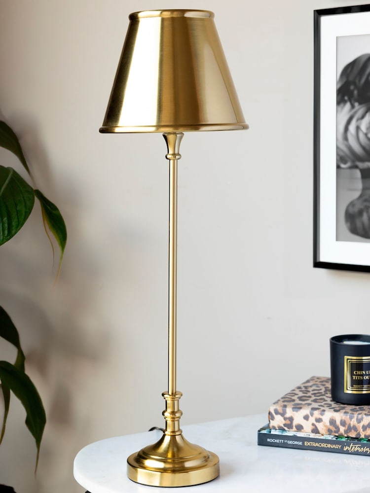 Rockett St George Warm Brass Slim Table Lamp - Image 1 of 4