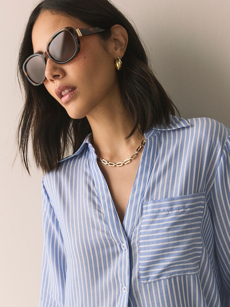 Tortoiseshell Brown Square Wrap Sunglasses - Image 1 of 5 Tortoiseshell Brown Square Wrap Sunglasses - Image 1 of 5