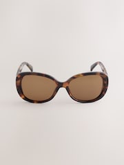 Tortoiseshell Brown Square Wrap Sunglasses - Image 3 of 5