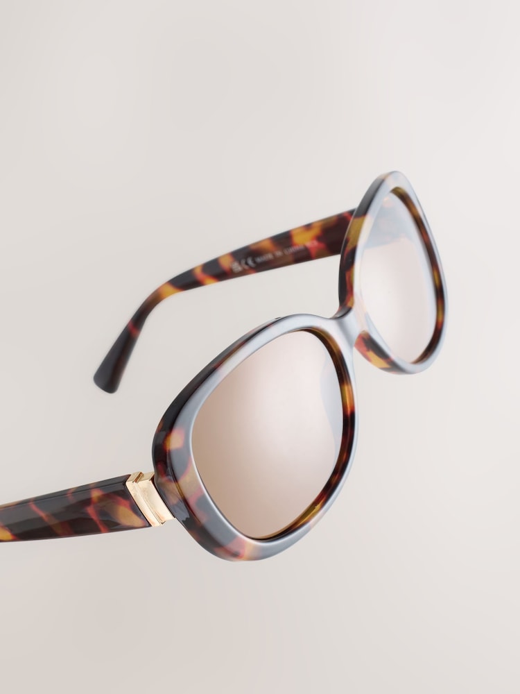 Tortoiseshell Brown Square Wrap Sunglasses - Image 5 of 5 Tortoiseshell Brown Square Wrap Sunglasses - Image 5 of 5