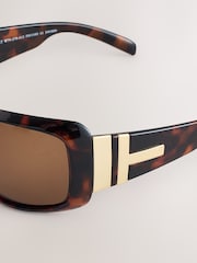 Tortoiseshell Brown Wrap Around Sunglasses - Image 6 of 6