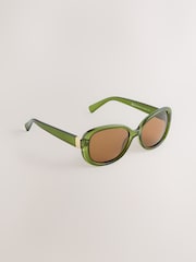 Green Square Wrap Sunglasses - Image 1 of 3