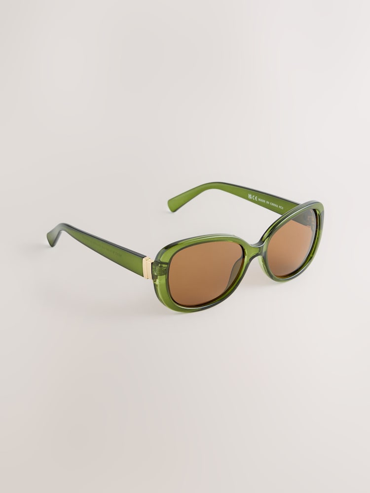 Green Square Wrap Sunglasses - Image 1 of 3