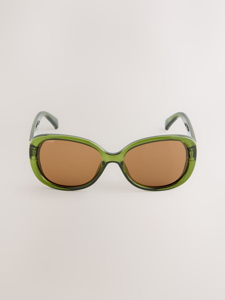 Green Square Wrap Sunglasses - Image 2 of 3