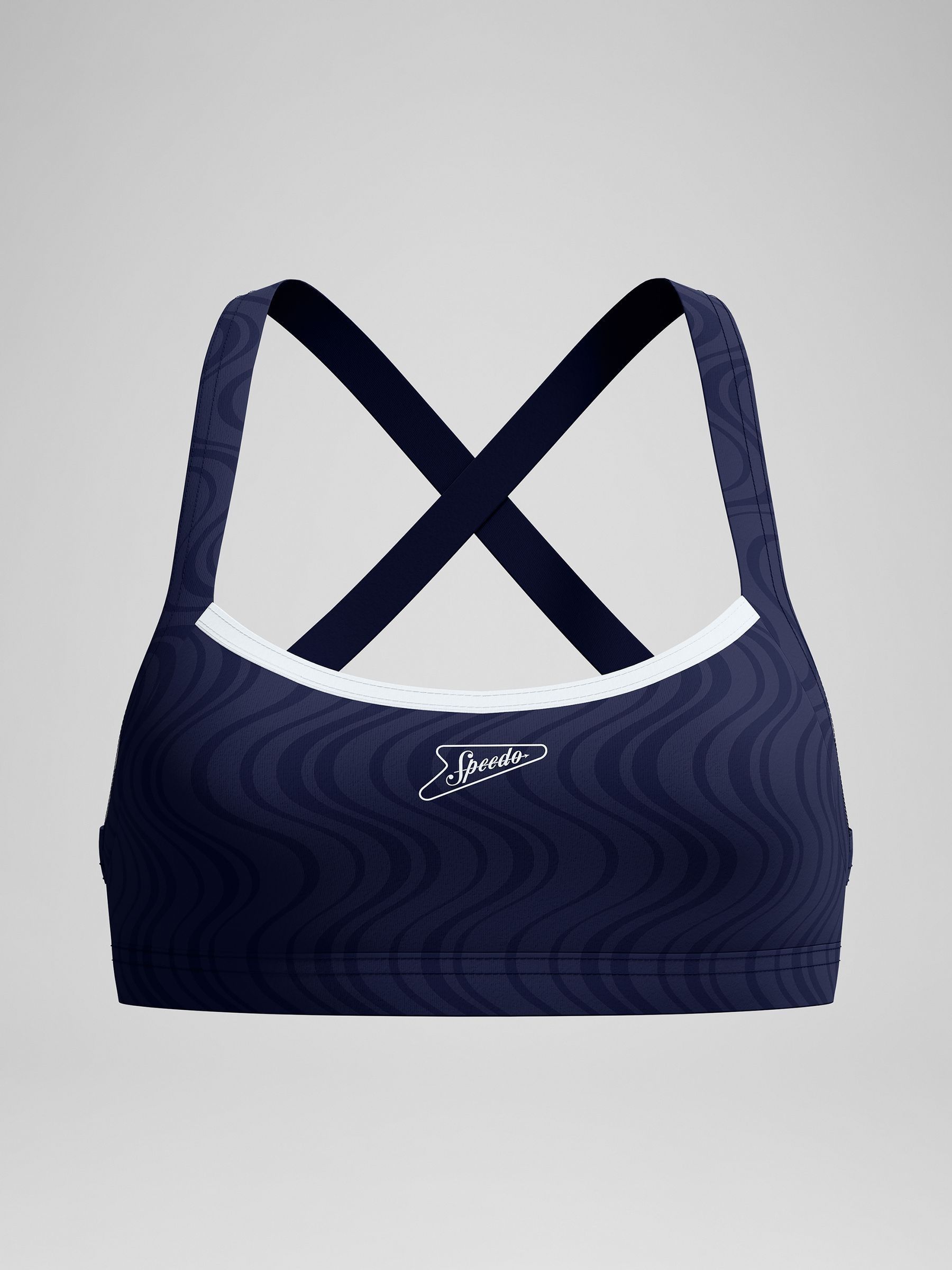 Buy Speedo Blue Texture Cross-Back Bikini Top from Next USA