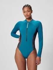 Speedo Blue Scuba Flex Long Sleeve Zip Swimsuit - Image 1 of 5