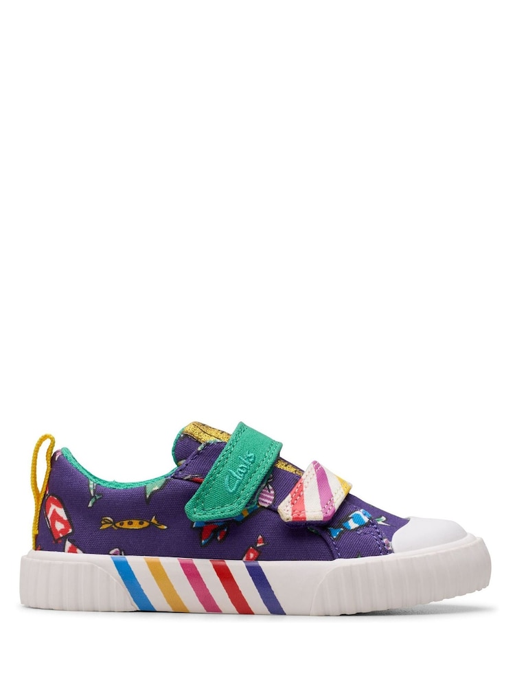 Clarks Purple Toddler Roald Dahl Foxing Mix Canvas Shoes - Image 2 of 7