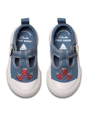 Clarks Blue Toddler Foxing Berry Print Canvas Shoes - Image 1 of 7